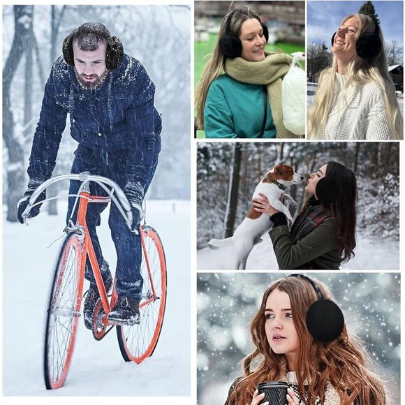Women Faux Fur Earmuffs Adjustable Foldable Warm Winter Ear Covers Stylish main image 6